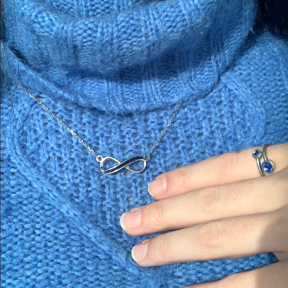 Psu Sterling Silver Crystal Infinity Necklace - image 1